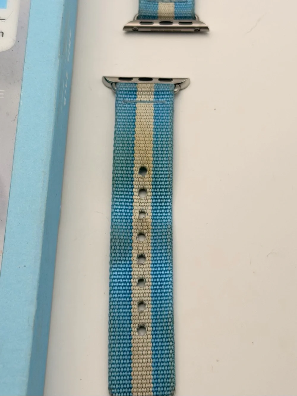 Tom’s Cotton Apple Watch Band, Blue& white, 38/40/41mm, With Box